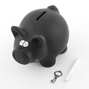 kiaulė taupyklė su kreidele