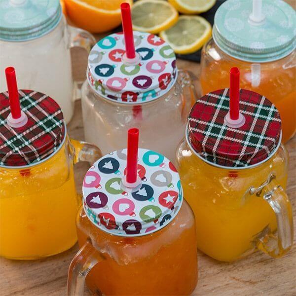 kalediniai stiklainiai gerimams Kalėdiniai stiklainiai gėrimams