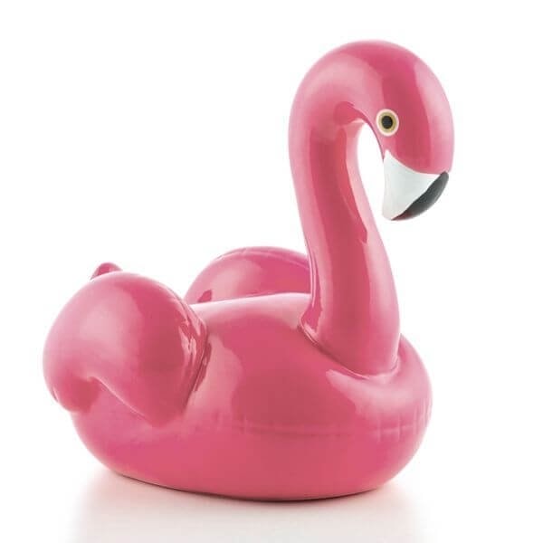Šviesiai rožinis flamingas taupyklė
