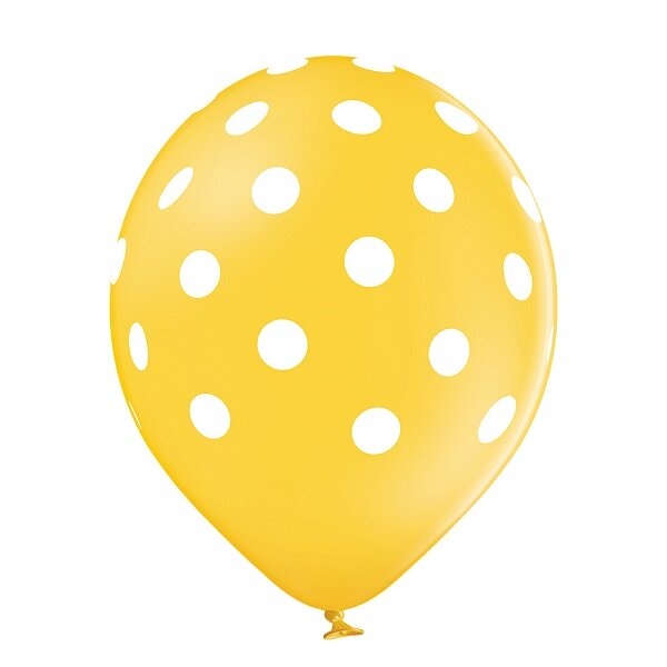 Guminis geltonas balionas su taškeliai šventinės dekoracijos