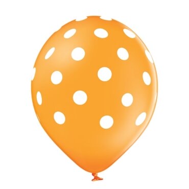 Guminis oranžinis balionas su taškeliai šventinės dekoracijos