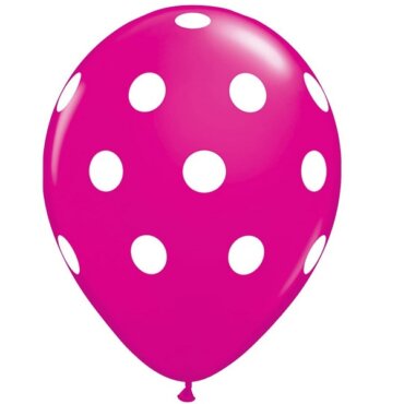 Guminis rožinis balionas su taškeliai šventinės dekoracijos