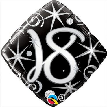 Juodas folinis kvadratinis balionas skaičius 18