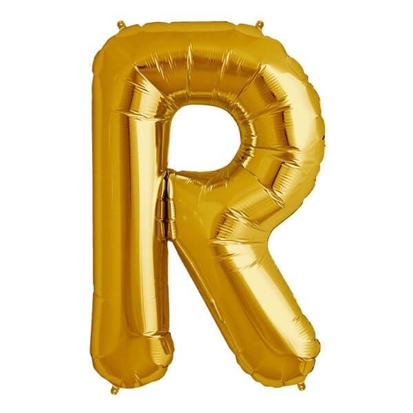 XXL folinis balionas „Auksinė raidė R“