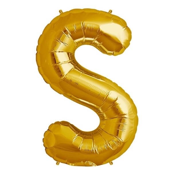 XXL folinis balionas „Auksinė raidė S“