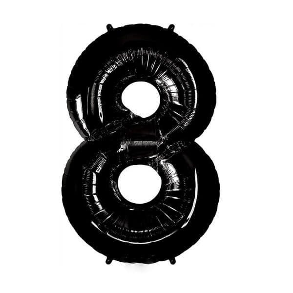 XXL folinis balionas „Juodas skaičius 8“