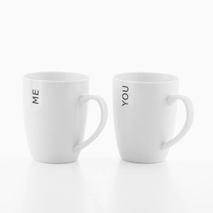 Balti puodeliai „You & Me“