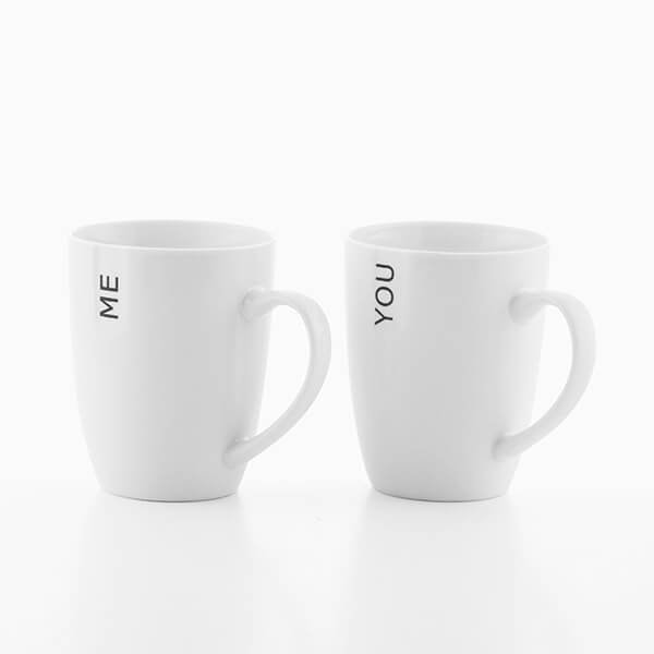 Balti puodeliai „You & Me“