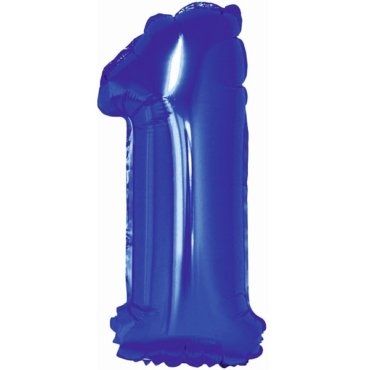 Mėlynas folinis balionas skaičius 1