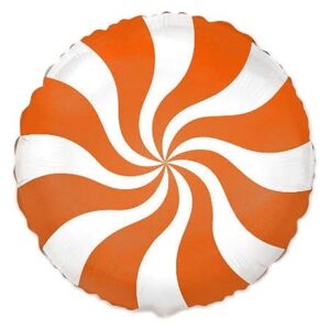 Folinis apvalus oranžinio ledinuko spalvos balionas