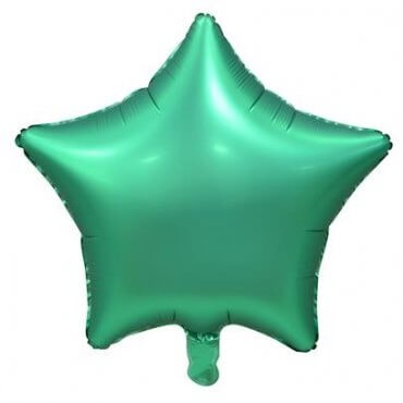Pripildytas heliu folinis žalios spalvos balionas žvaigždė