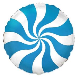 Folinis mėlynas apvalus balionas ledinukas