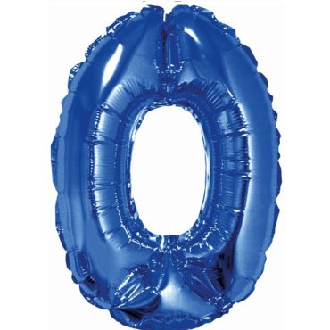 Folinis mėlynas balionas skaičius 0