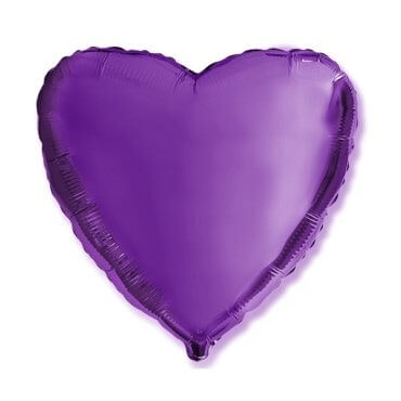 Violetinės spalvos folinis balionas Širdelė