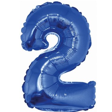Folinis mėlynos spalvos balionas skaičius 2