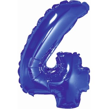 Folinis mėlynos spalvos balionas skaičius 4