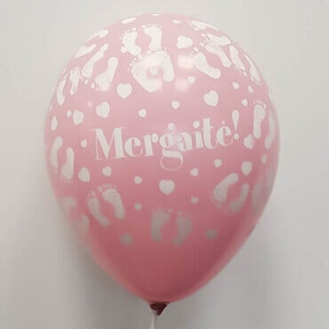 Rožinis helio balionas mergaitei