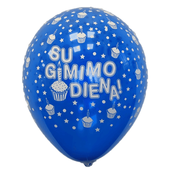 melyni helio balionai su gimimo diena Gimtadienio balionas pripūstas heliu