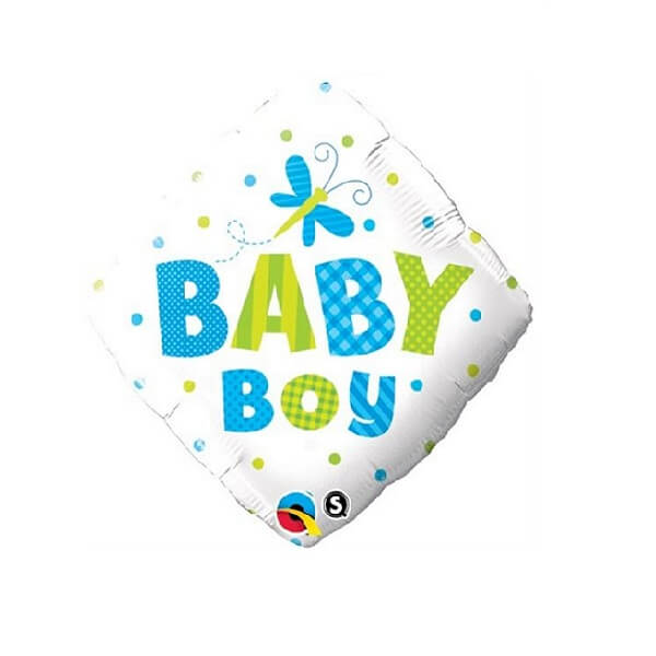 dovana berniukui folinis balionas baby boy Krikštynų dovana baltas folinis balionas