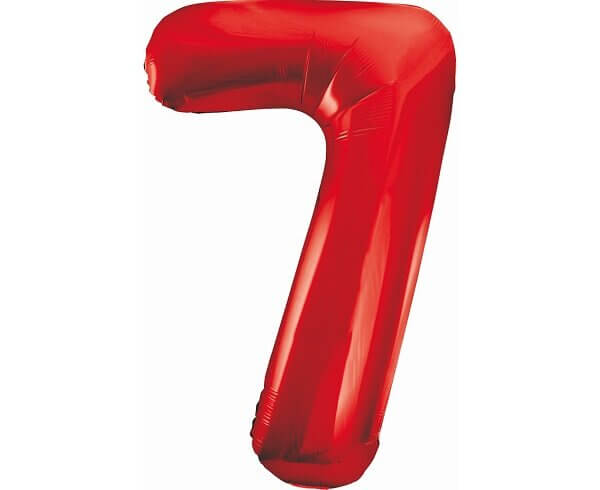 Raudonas folinis balionas Skaičius 7