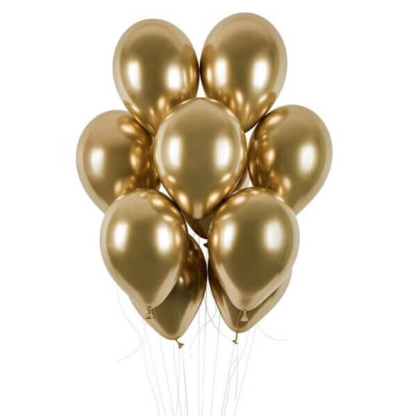Auksiniai blizgūs guminiai balionai