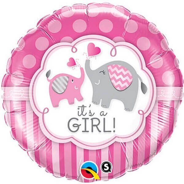 Rožinis folinis balionas mergaitės gimimo dienai