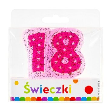 18 gimtadienio žvakutė ant torto