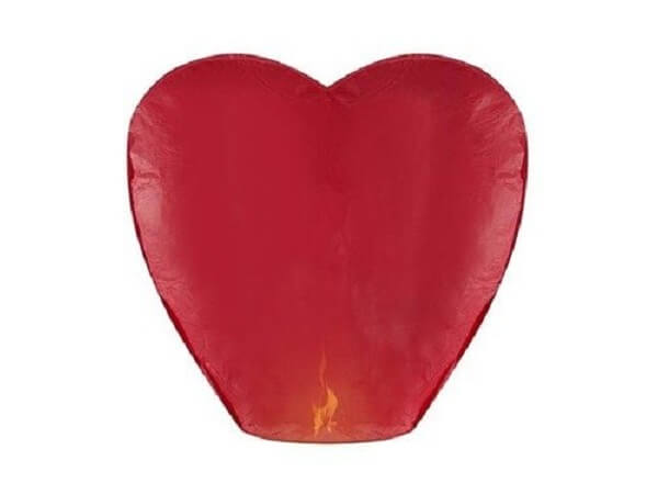 dangaus zibintas Raudonas dangaus žibintas "Širdelė"