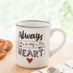 Puodelis „Always in my heart“ dovana vaikinui