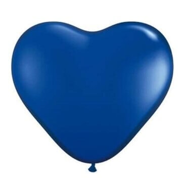 Mėlynas guminis širdelės formos balionas