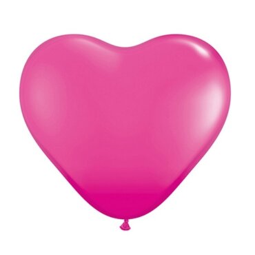 Tamsiai rožinis guminis širdelės formos balionas