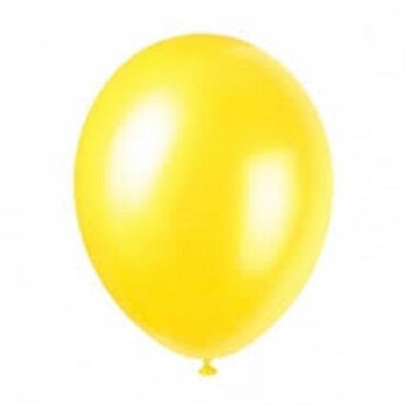 Ryškiai geltonas perlamutrinis nepripūstas balionas