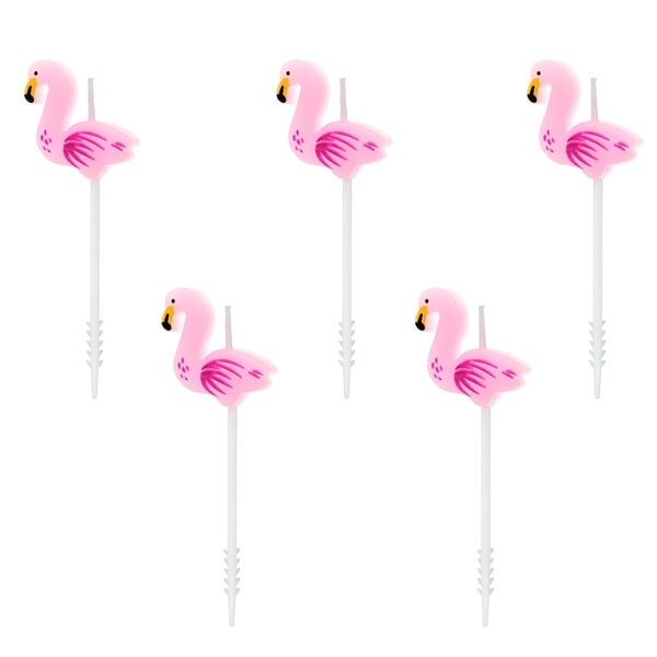 Gimtadienio žvakutės su flamingais