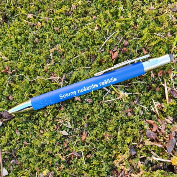 Mėlynos spalvos „Sėkmę nešantis rašiklis“