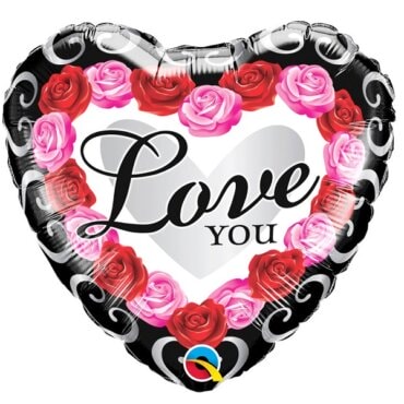 Foliniai širdelės formos balionai „Love YOU“