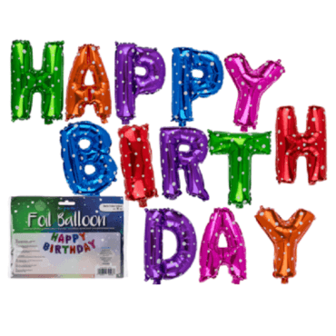 Folinių balionų rinkinys „Happy Birthday“