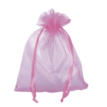 Rožinis organzos maišelis