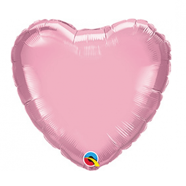Blizgus folinis balionas širdelės formos rožinės spalvos