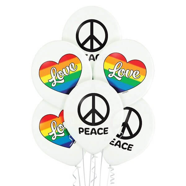 Guminis helio balionas „Meilė ir taika“