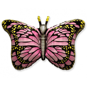 Rožinės spalvos drugelis folinis balionas merginai