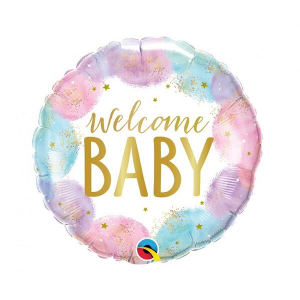 Folinis balionas pastelinių spalvų kūdikio sutikimo šventei