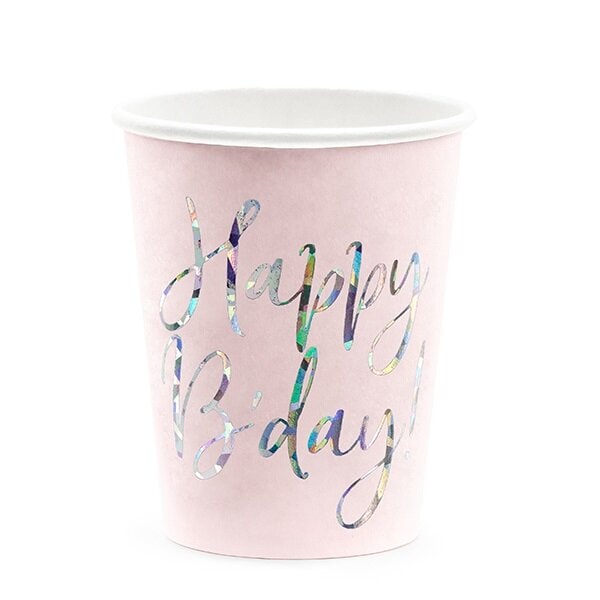 Rožiniai puodeliai gimtadieniui