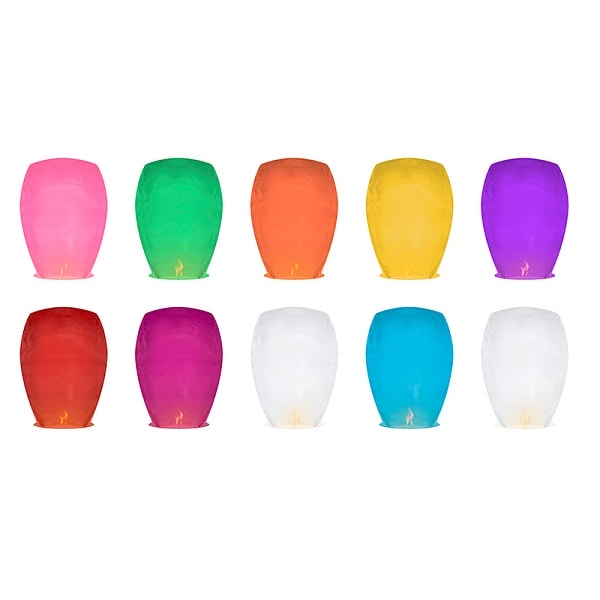 spalvoti dangaus zibintai dekoracijos sventems Dangaus žibintai įvairių spalvų