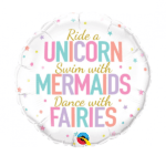 Folinis balonas ,,"Unicorn, Mermaids, Fairies"