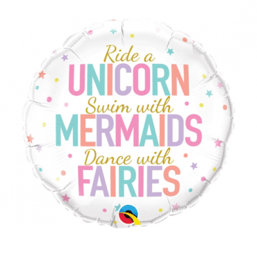 Folinis balonas ,,"Unicorn, Mermaids, Fairies"