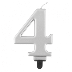 Gimtadienio žvakutės sidabrinis skaičius 4