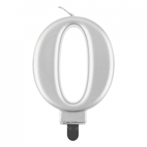 Gimtadienio žvakutės sidabrinis skaičius 0