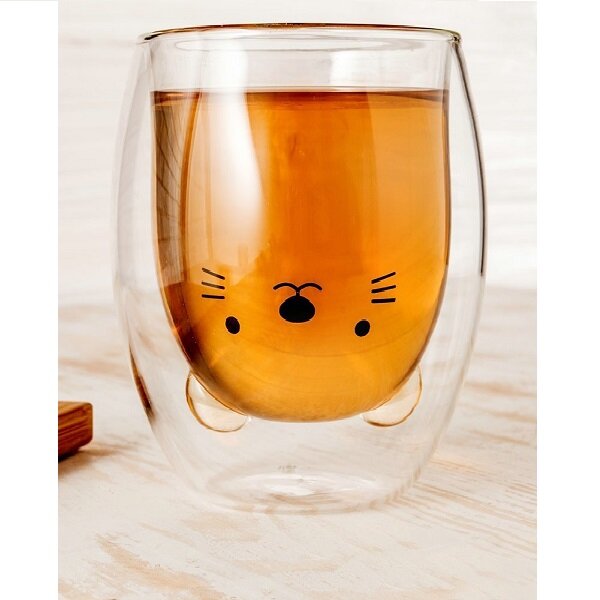 Dvigubo stiklo stiklinė „Katinėlis"