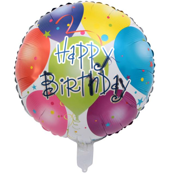 Spalvingas folinis balionas „Happy Birthday"