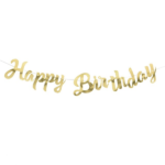 Aukso spalvos girlianda „Happy Birthday"